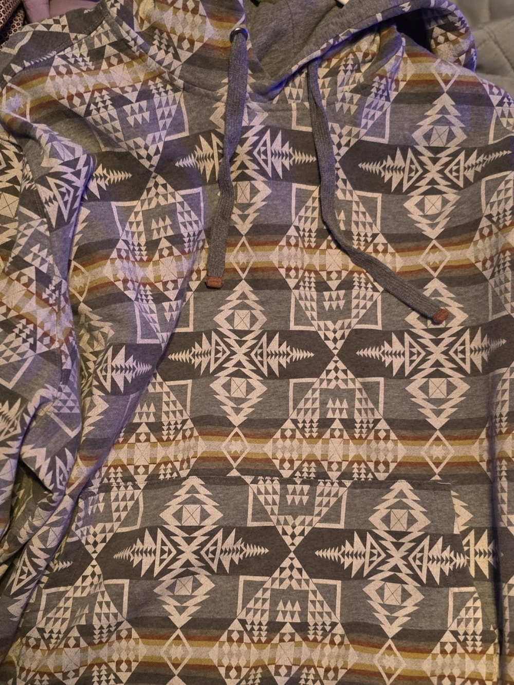 Ariat Men's Gray Aztec Print Hoodie Sweater